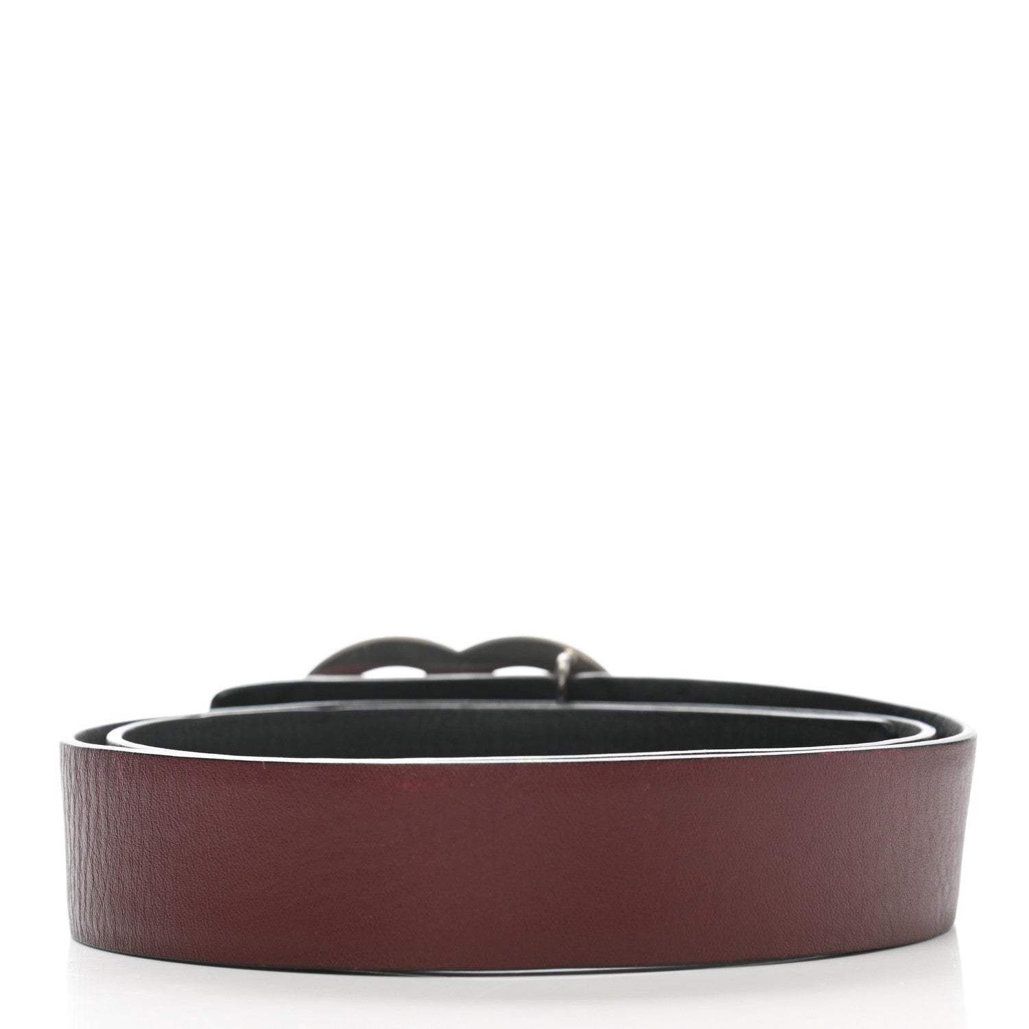 Chanel Calfskin CC Reversible Belt 70 Black Burgundy 2 of 8