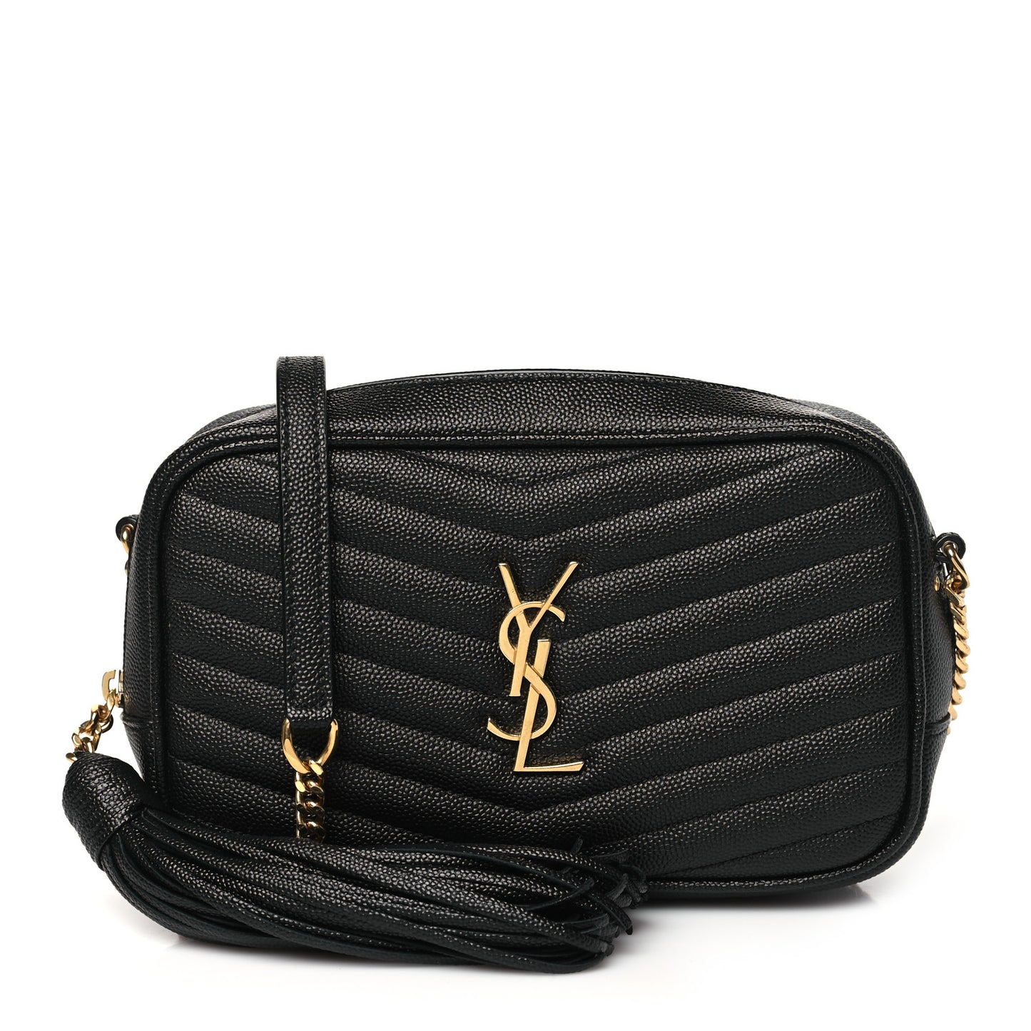 Grain De Poudre Matelasse Monogram Mini Lou Camera Bag Black