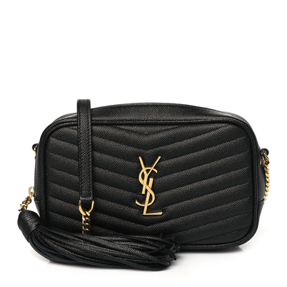 Saint Laurent Grain De Poudre Matelasse Monogram Mini Lou Camera Bag Black 1 of 10