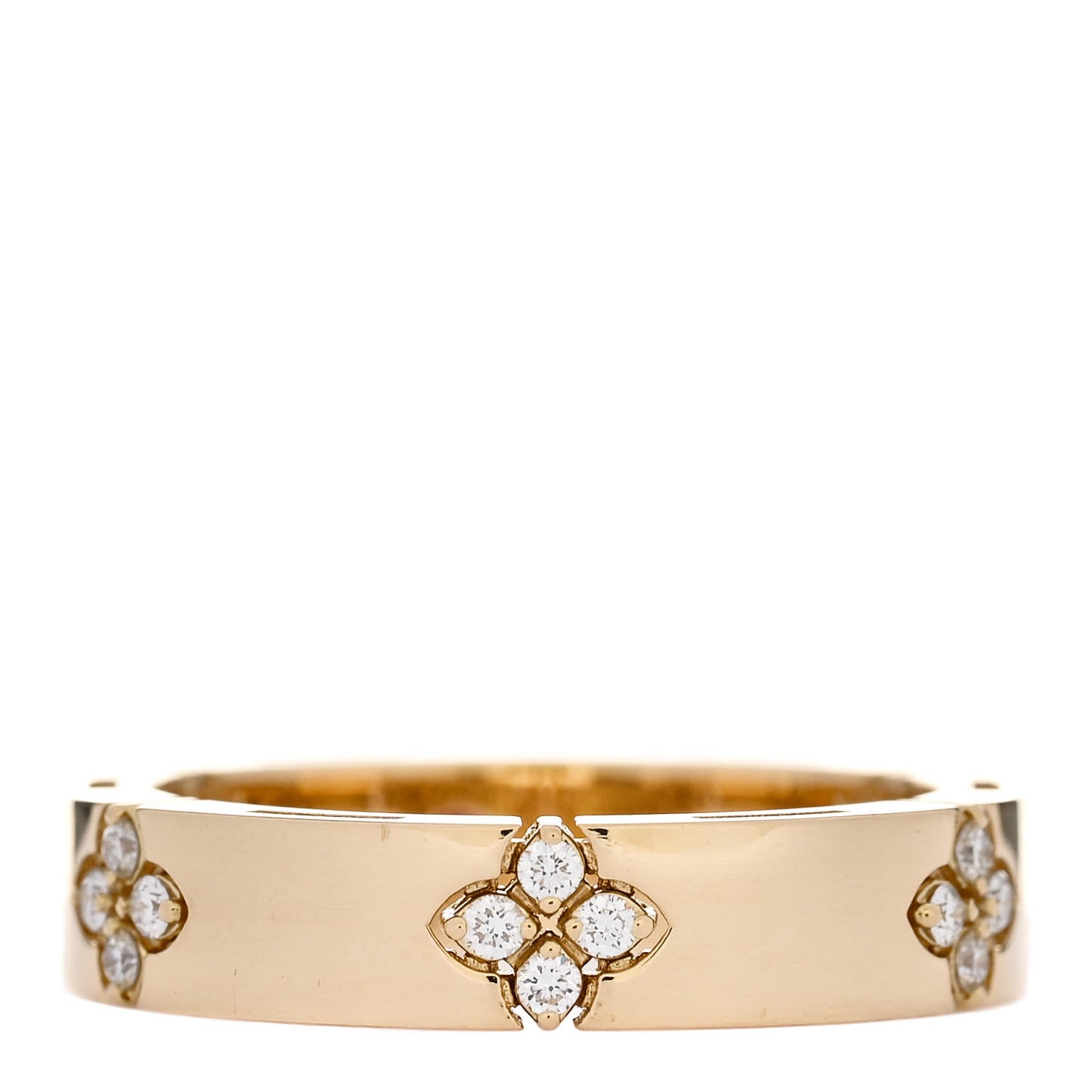 18K Yellow Gold Diamond Narrow Love in Verona Band Ring 53 6.5