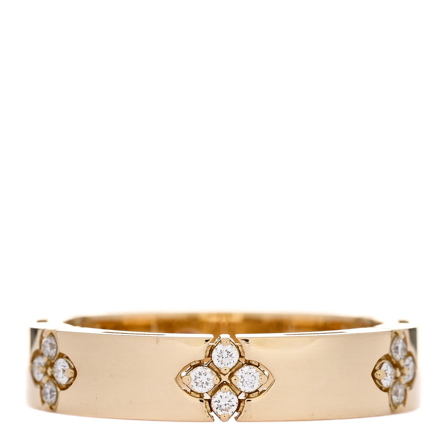 Roberto Coin 18K Yellow Gold Diamond Narrow Love in Verona Band Ring 53 6.5 1 of 5