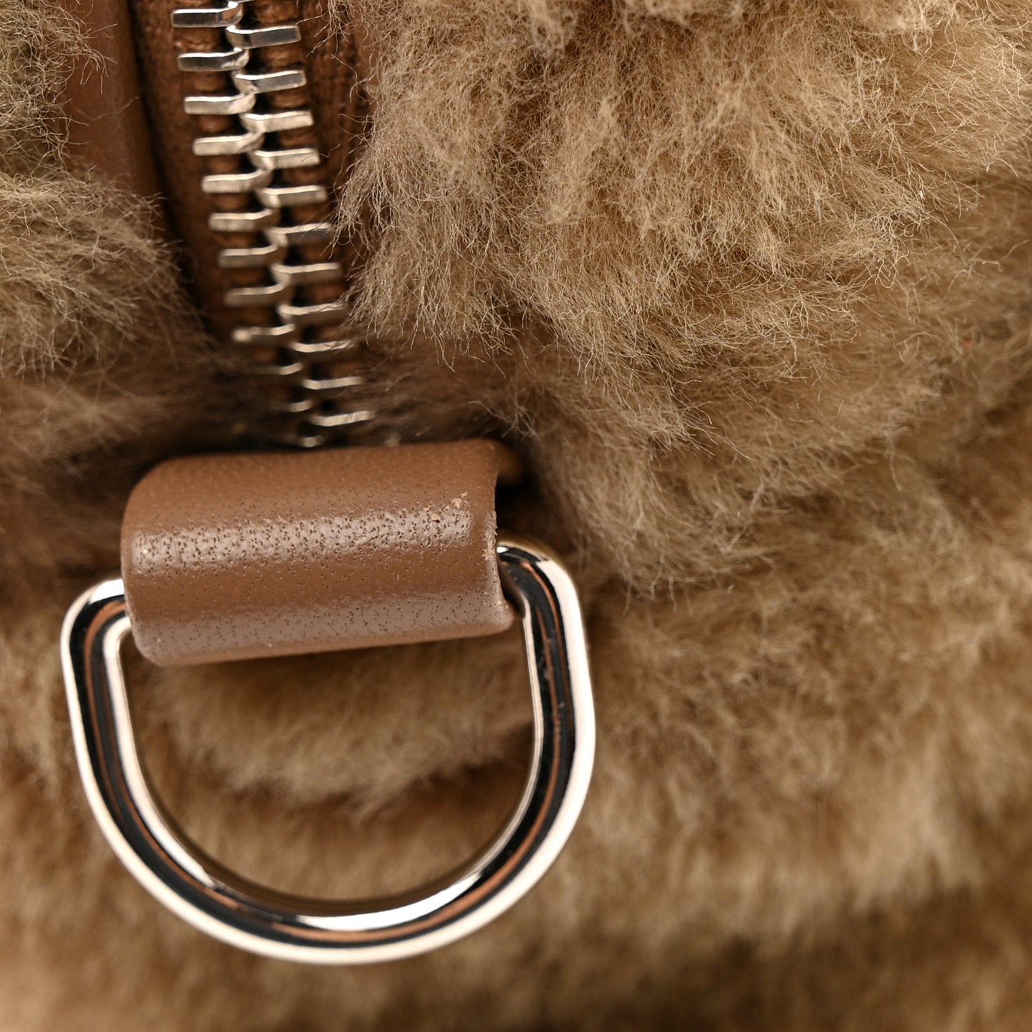 Shearling XS Bazar Shopper Tote Beige