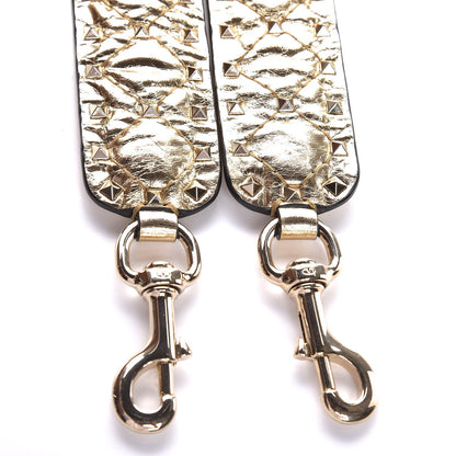 Valentino Garavani Metallic Wrinkled Lambskin Rockstud Spike Shoulder Strap Mekong 3 of 3