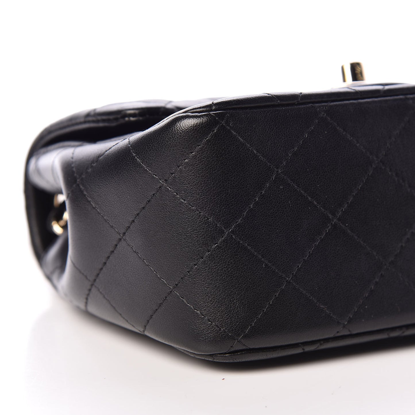 Lambskin Quilted Mini Square Flap Black