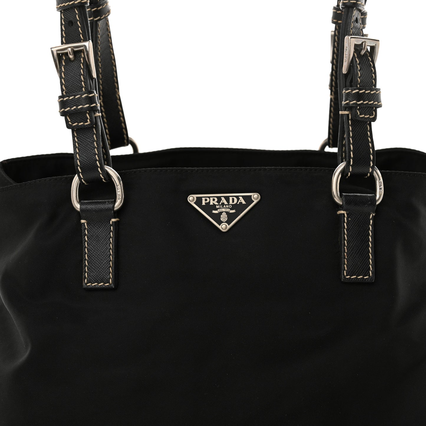 Tessuto Nylon Saffiano Tote Black