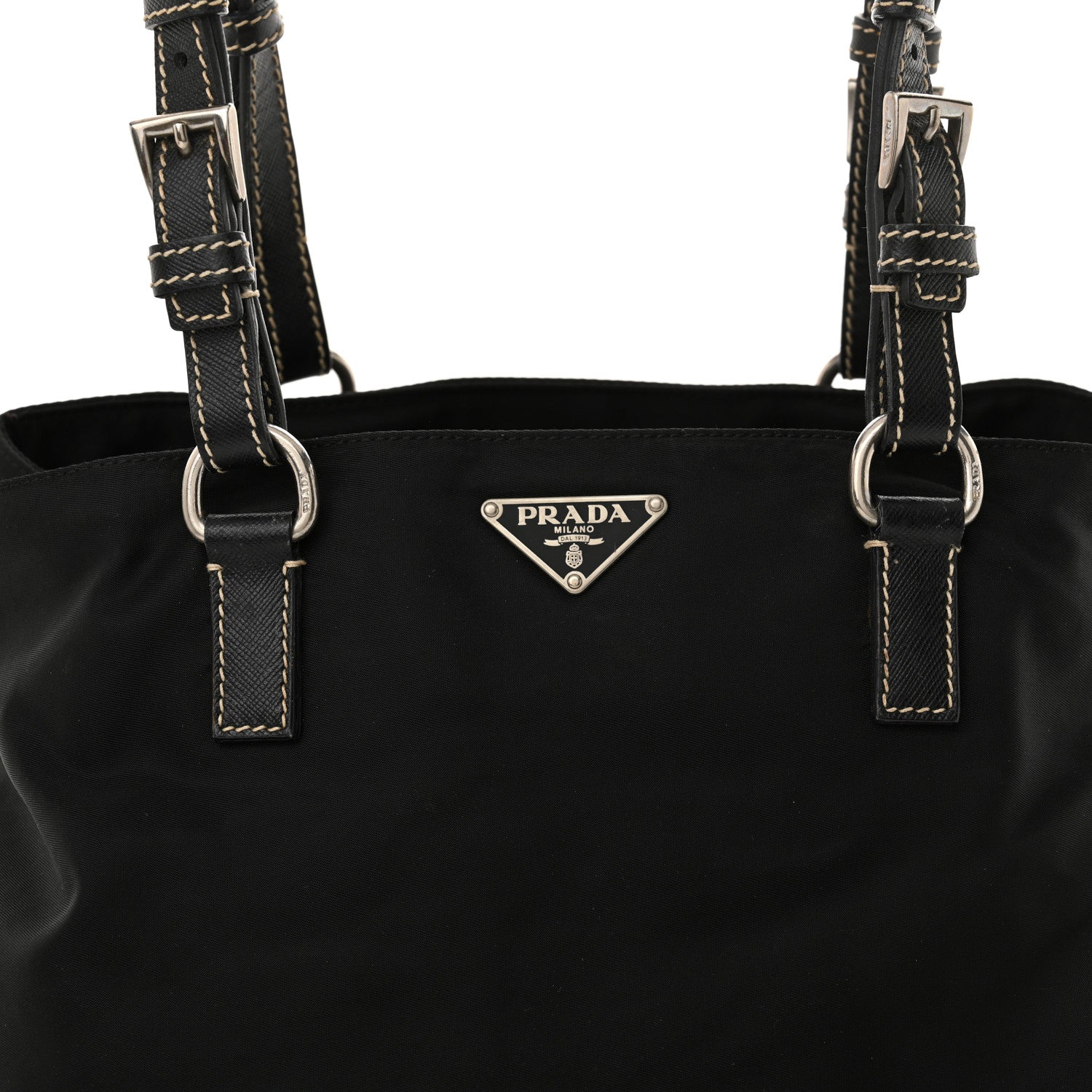 Prada Tessuto Nylon Saffiano Tote Black 8 of 10