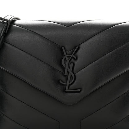 Saint Laurent Calfskin Y Quilted Monogram Monochrome Toy Loulou Crossbody Bag Black 8 of 11