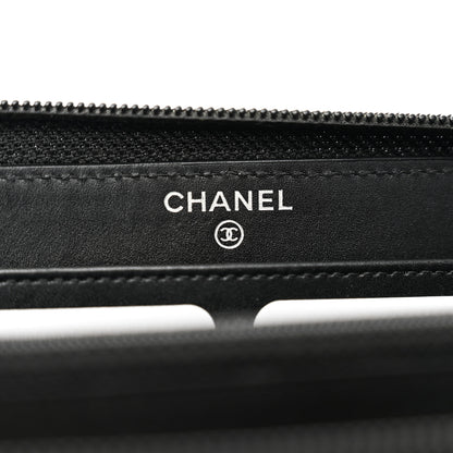 Chanel Caviar Large Timeless CC Zip Around Organizer Wallet Black 7 of 9