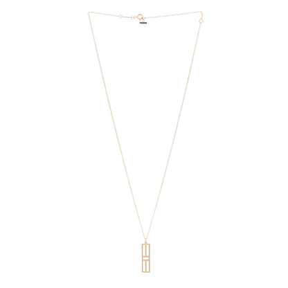 Tiffany 18K Rose Gold T Open Vertical Bar Pendant Necklace 3 of 6