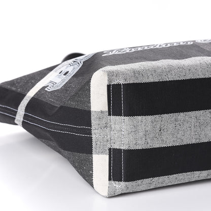 Burberry Coated Canvas Mega Check Medium Doodle Tote Black White 6 of 9