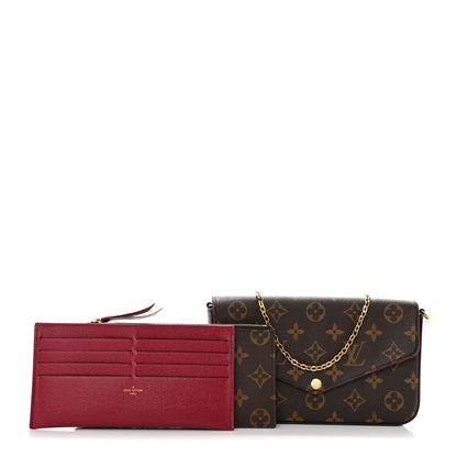 Louis Vuitton Monogram Pochette Felicie Chain Wallet Fuchsia 1 of 10