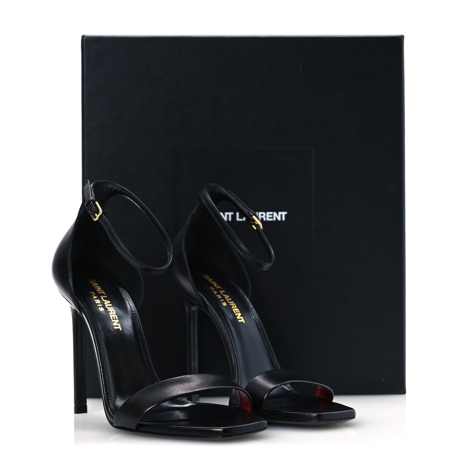 Saint Laurent Calfskin Amber 105 Ankle Strap Sandals 36.5 Black 11 of 11