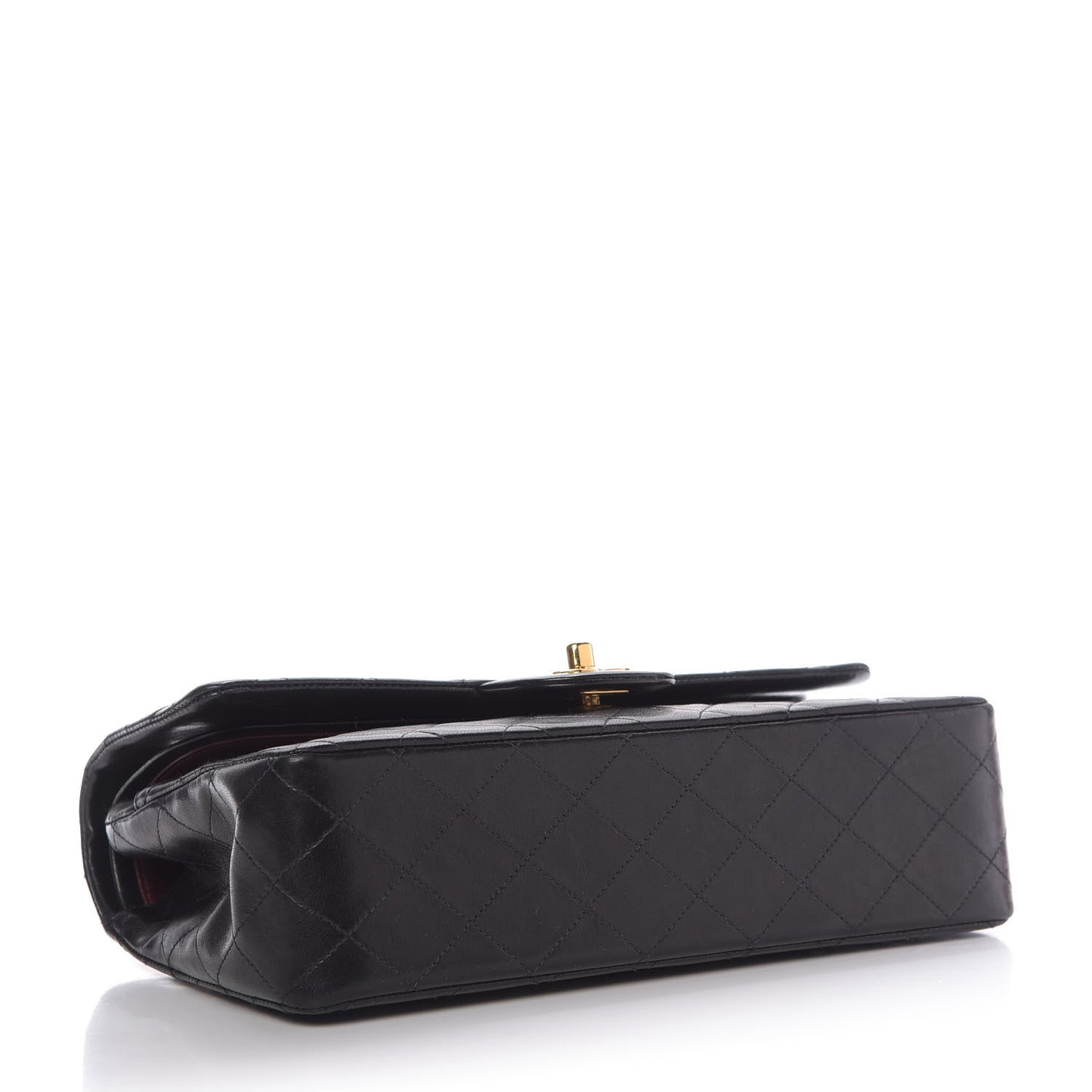 Lambskin Quilted Medium Double Flap Black