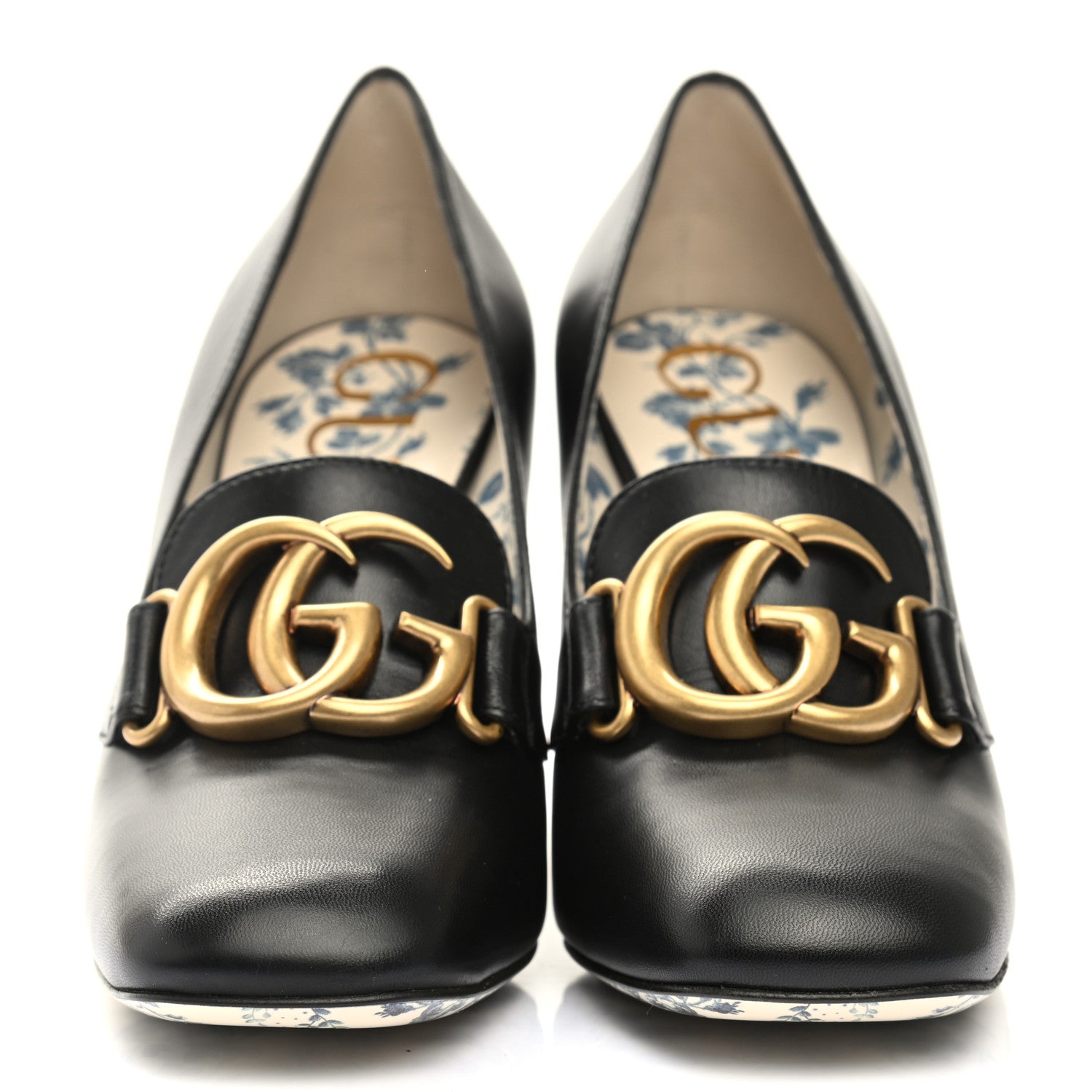 Gucci Malaga Kid GG Victoire 95mm Loafer Pumps 36.5 Black 2 of 10