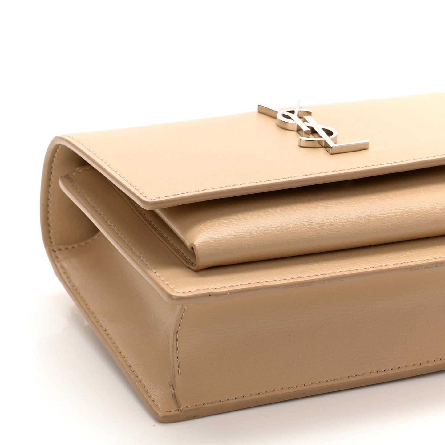 Calfskin Monogram Sunset Chain Wallet Nude Powder