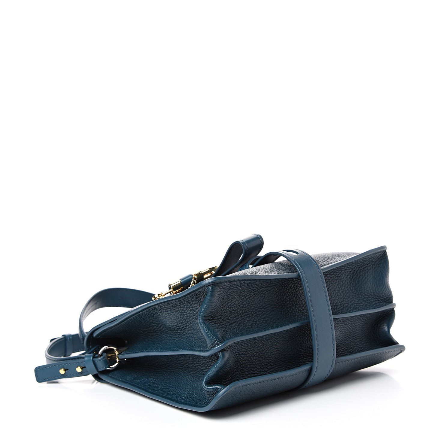 Grained Calfskin Medium Aby Day Shoulder Bag Navy Ink