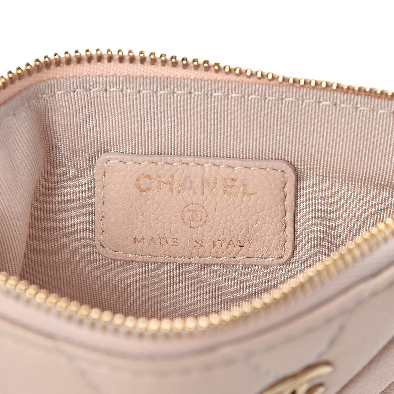 Chanel Caviar Chevron Quilted Small Ancient Greek Charms Cosmetic Case Light Pink 6 of 8