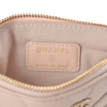 Chanel Caviar Chevron Quilted Small Ancient Greek Charms Cosmetic Case Light Pink 6 of 8