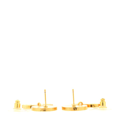 Chanel Metal Disc CC Drop Earrings Gold 3 of 5