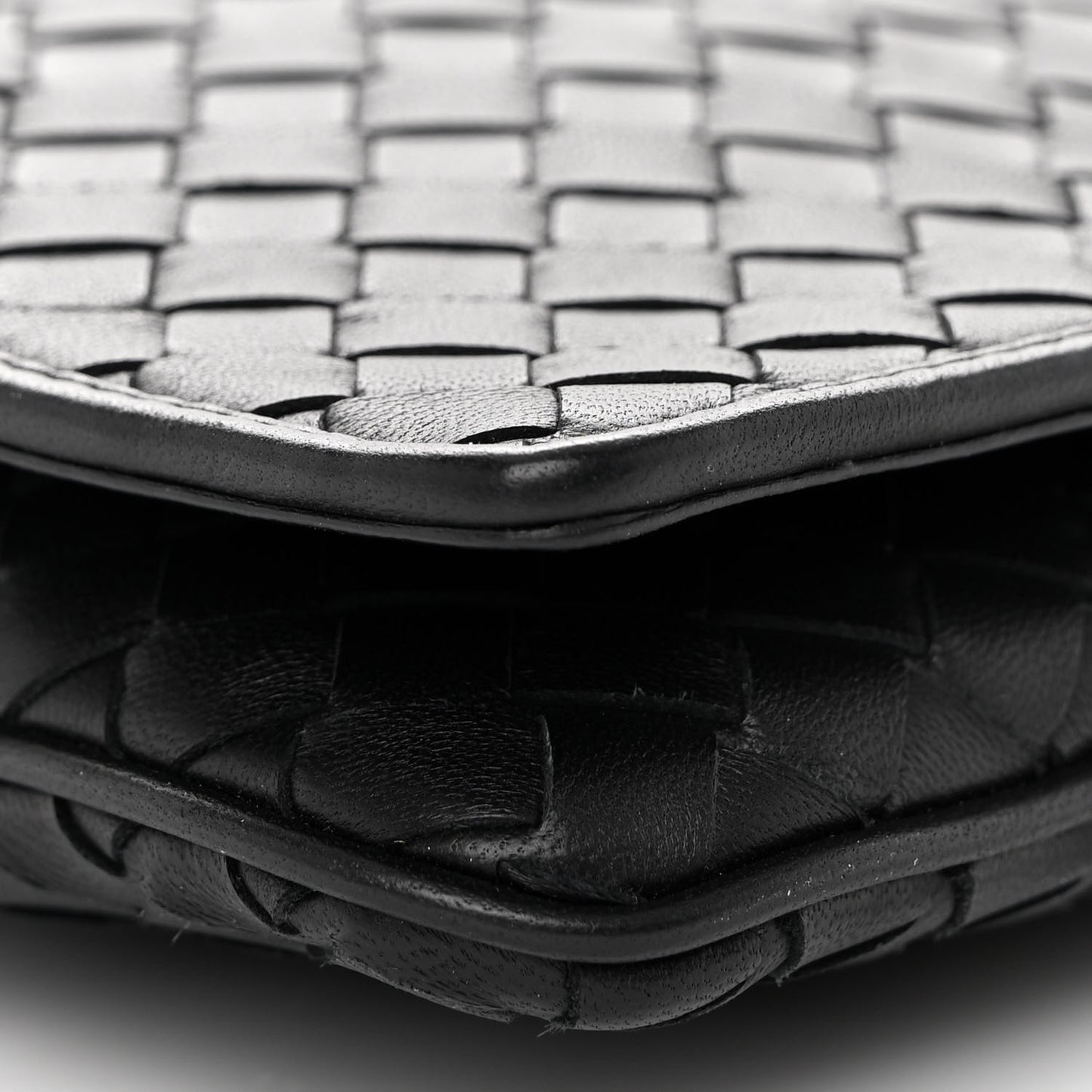 Nappa Intrecciato Crossbody Messenger Flap Black