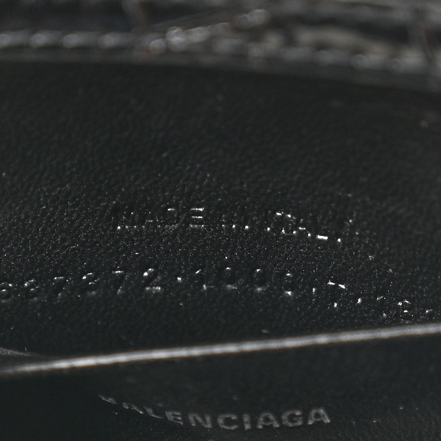 Balenciaga Shiny Calfskin Monochrome Crocodile Embossed Hourglass Top Handle Bag Mini Black 7 of 10
