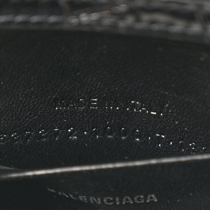Balenciaga Shiny Calfskin Monochrome Crocodile Embossed Hourglass Top Handle Bag Mini Black 7 of 10