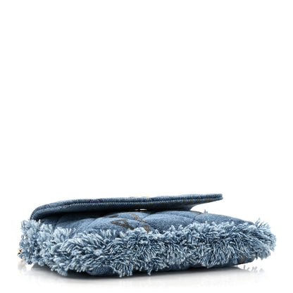 Chanel Denim Quilted Denim Mood Clutch With Chain Blue Multicolor 4 of 11