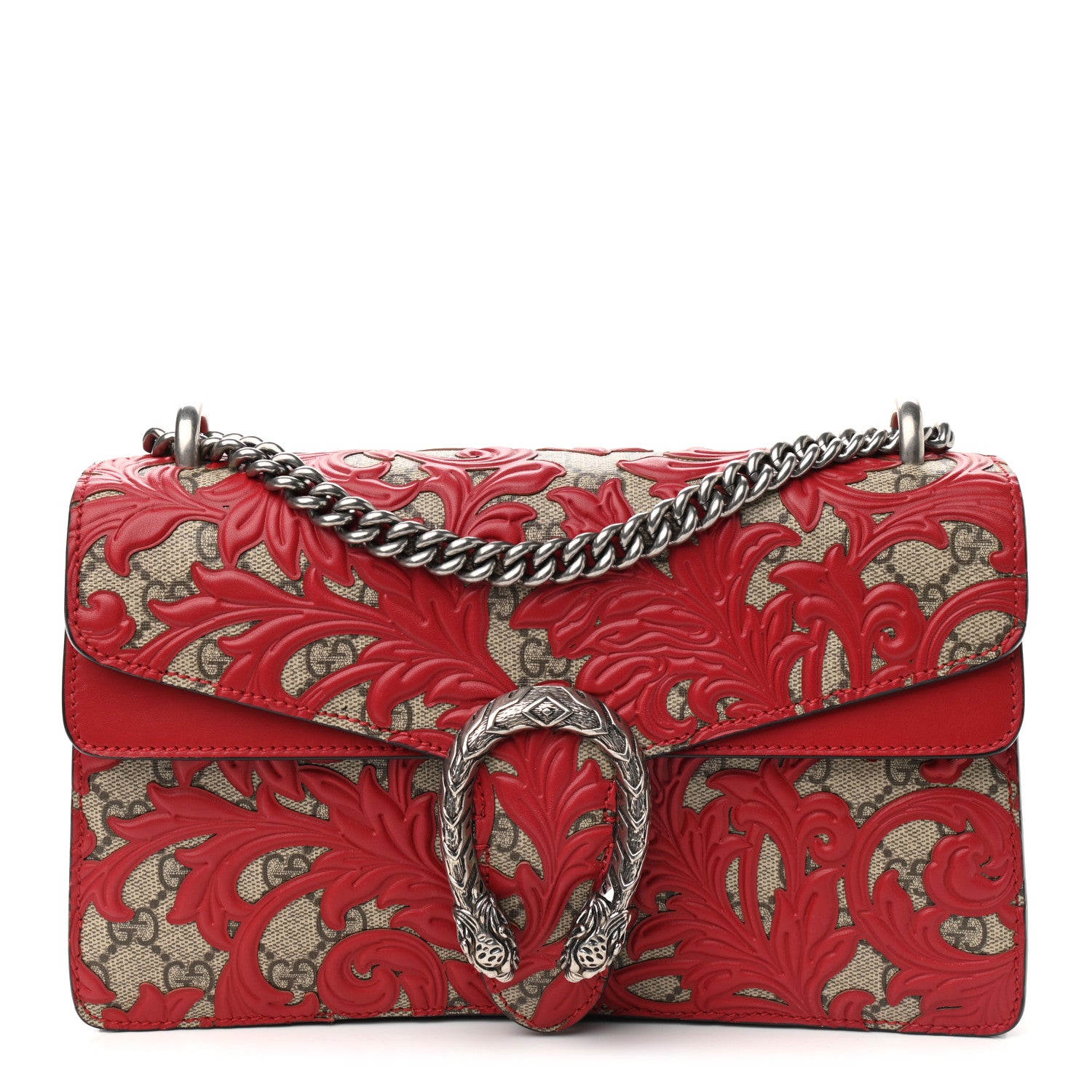 Gucci GG Supreme Monogram Arabesque Small Dionysus Shoulder Bag Hibiscus Red 1 of 10