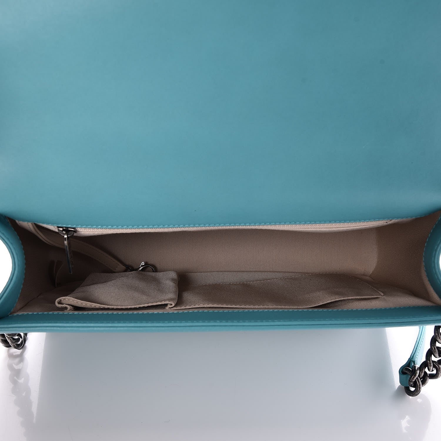 Chanel Lambskin Quilted Large Boy Flap Turquoise 6 of 9