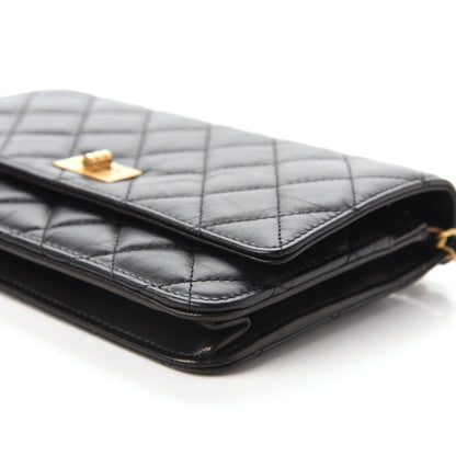 Chanel Aged Calfskin Quilted Reissue Wallet On Chain WOC Black 7 of 12