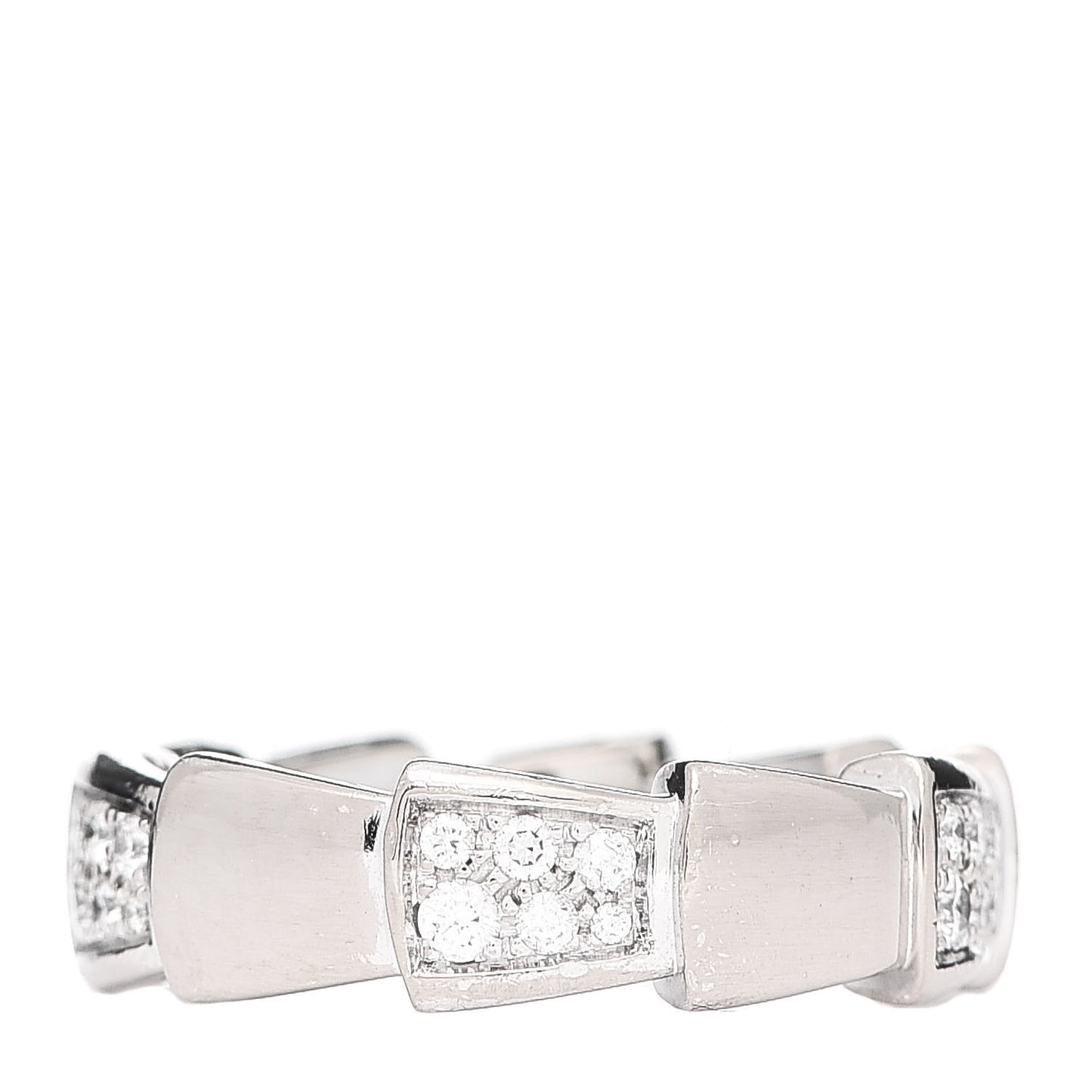 18K White Gold Diamond Serpenti Band Ring 50 5.25