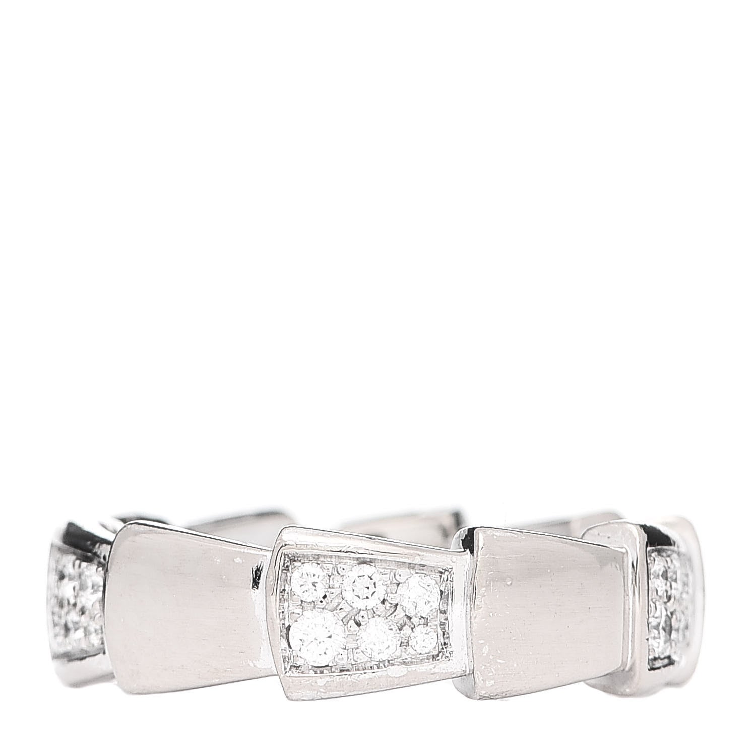 Bulgari 18K White Gold Diamond Serpenti Band Ring 50 5.25 1 of 5