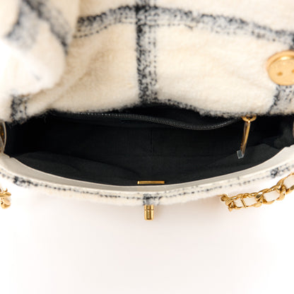 Chanel Wool Tweed Quilted Small Elegant Chain Flap White 5 of 11