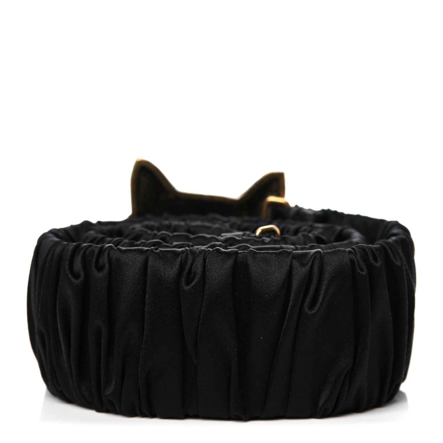 Gucci Satin Fox Head Buckle Belt 90 36 Black 2 of 4