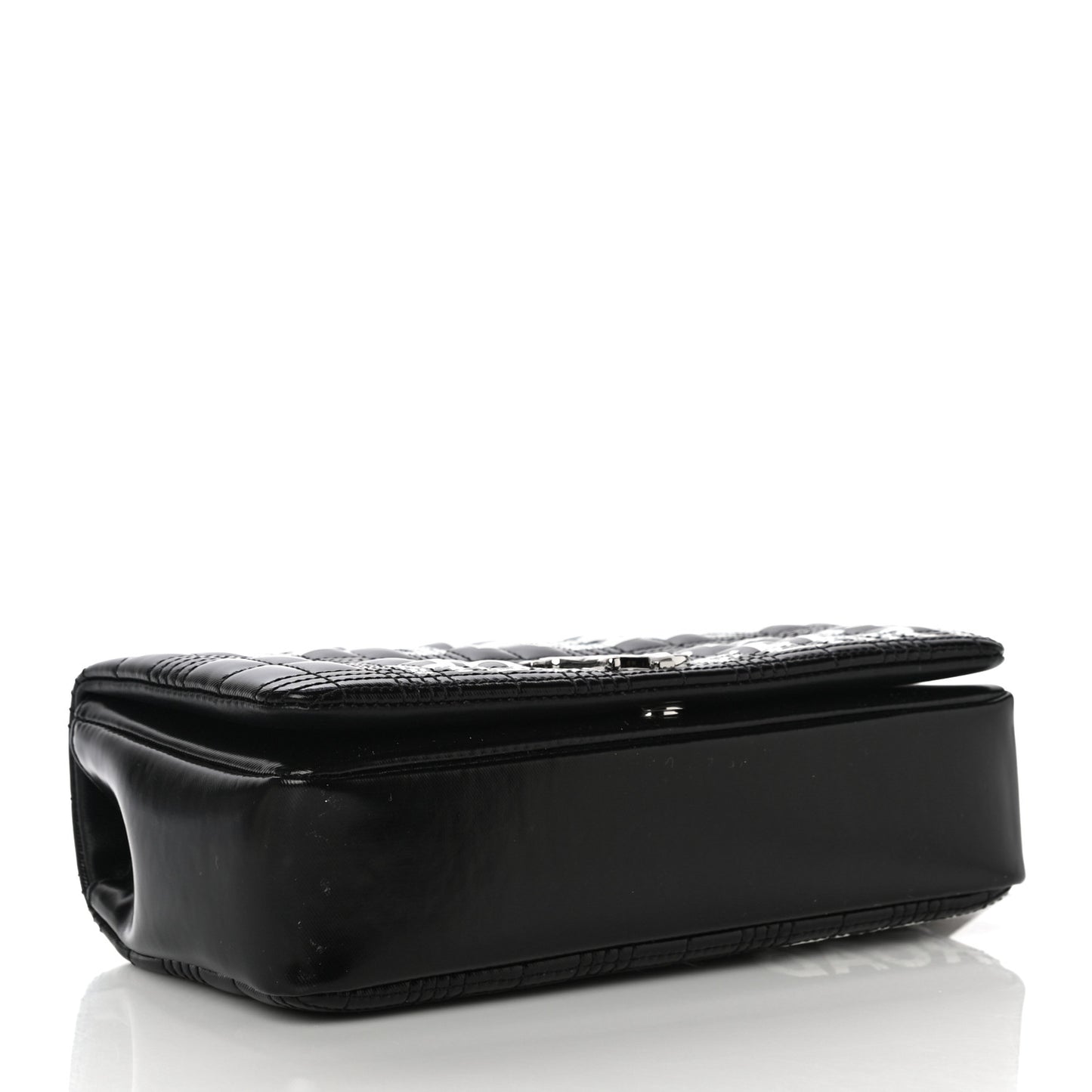 Patent Quilted Horseferry Print Small Lola Bag Black