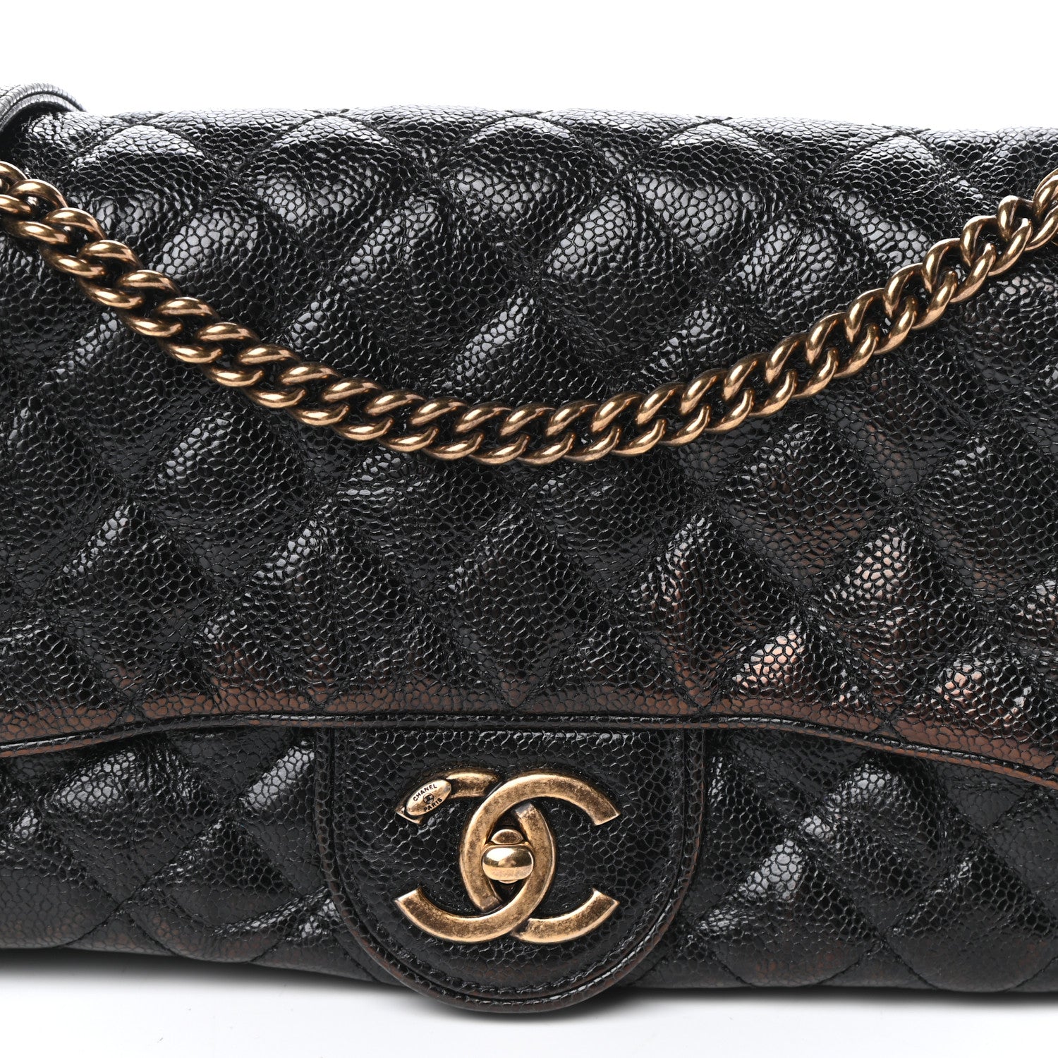 Chanel Crumpled Grained Calfskin Quilted Small Shiva Flap Black 8 of 10
