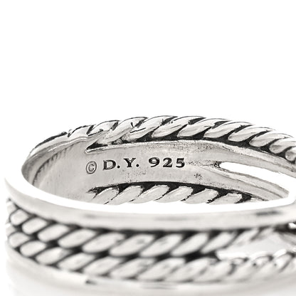 David Yurman Sterling Silver Diamond X Crossover Ring 52 6 4 of 4