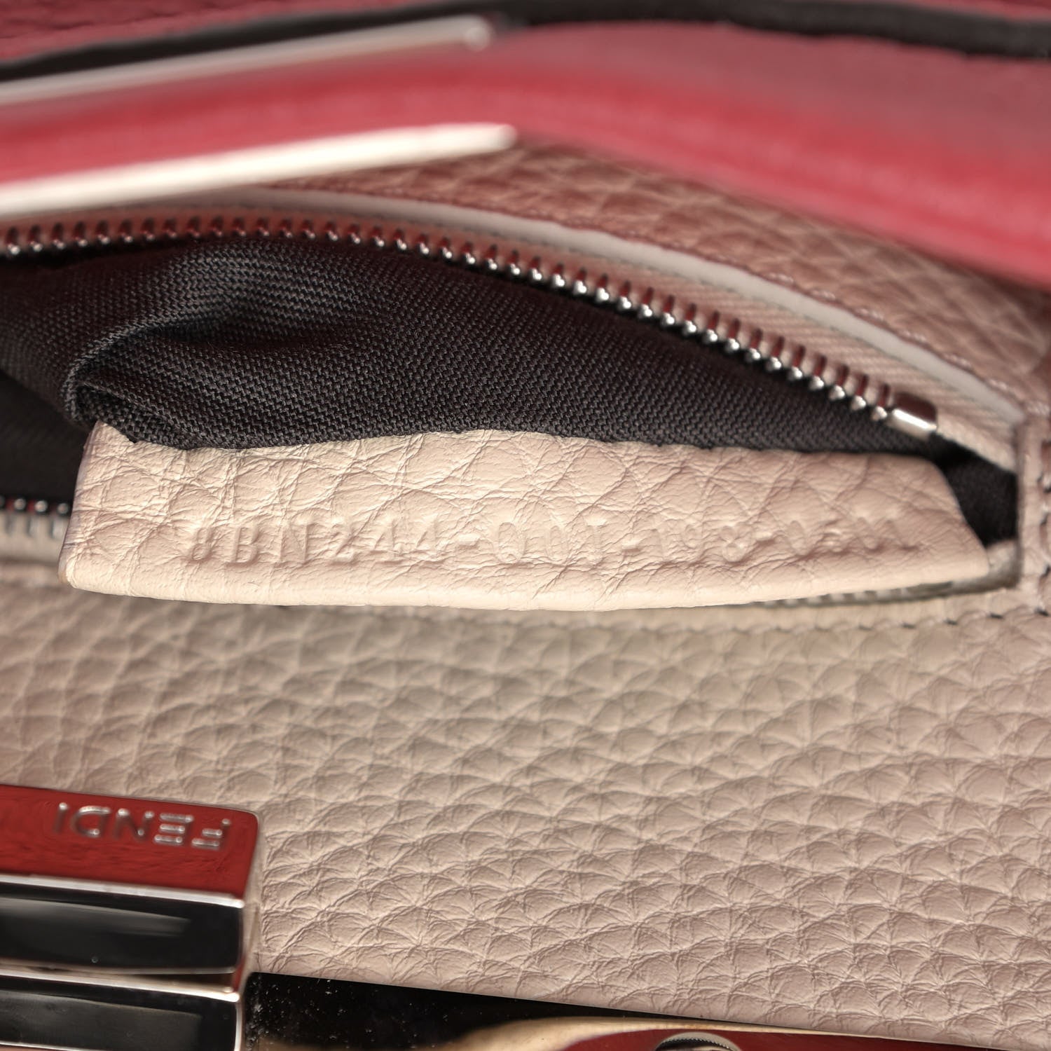 Fendi Cuoio Romano Selleria Bi-Color Mini Peekaboo Iconic Satchel Rosso Camelia 8 of 11