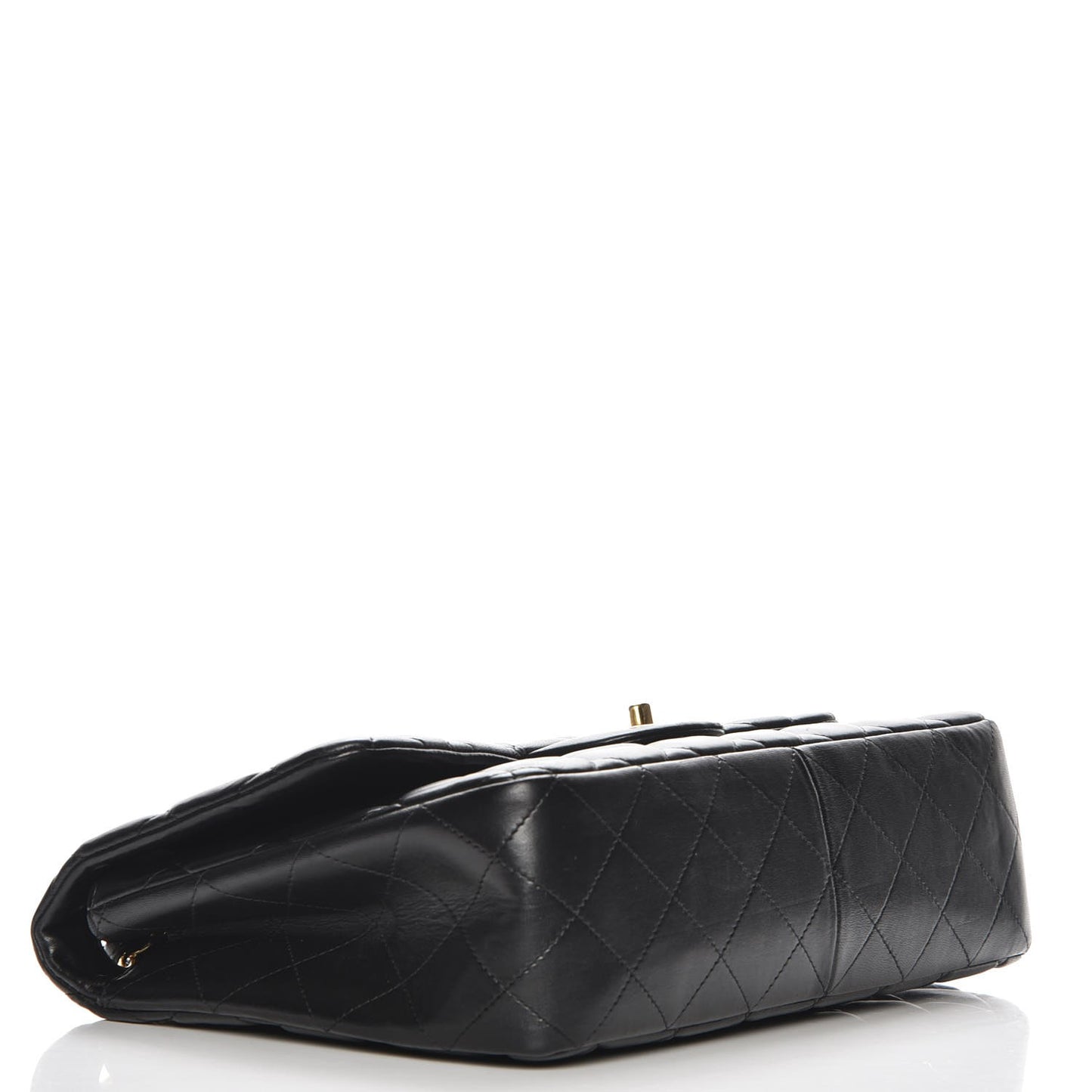 Lambskin Quilted Jumbo Single Flap Black