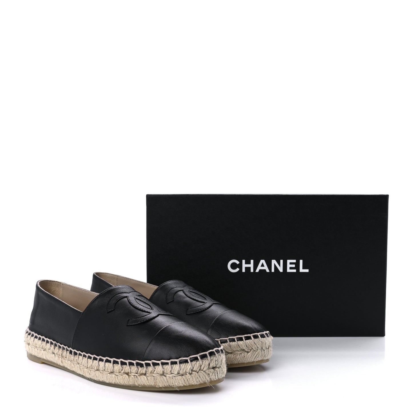 Lambskin CC Espadrilles 37 Black
