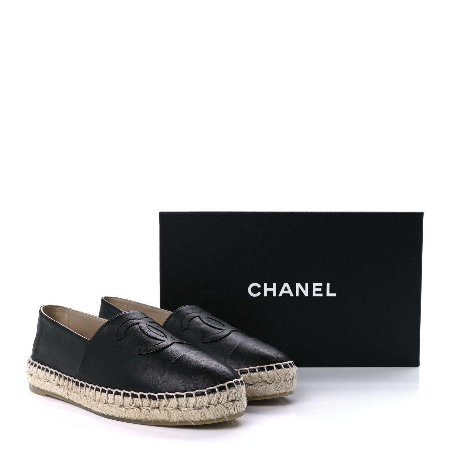 Chanel Lambskin CC Espadrilles 37 Black 12 of 12