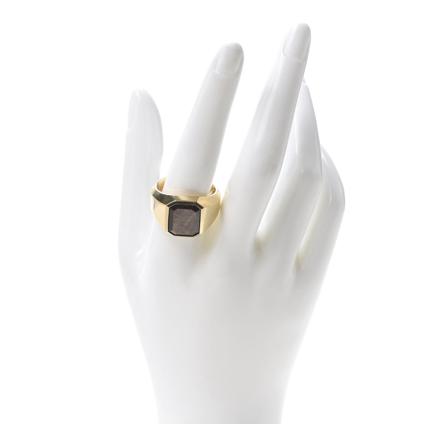 18K Yellow Gold Golden Sheen Sapphire 17MM Signet Ring 62 10