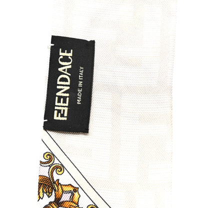 Fendi X VERSACE Silk FF Baroque Fendace Wrappy Scarf White Multicolor 3 of 3