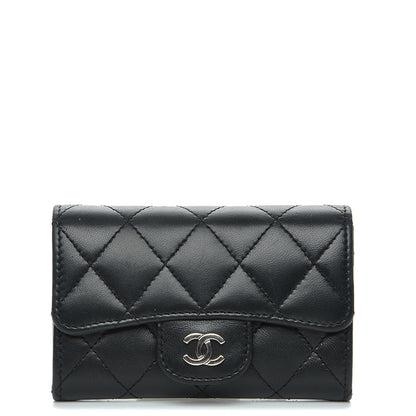 Chanel Lambskin Quilted Flap Card Holder Black 1 of 9