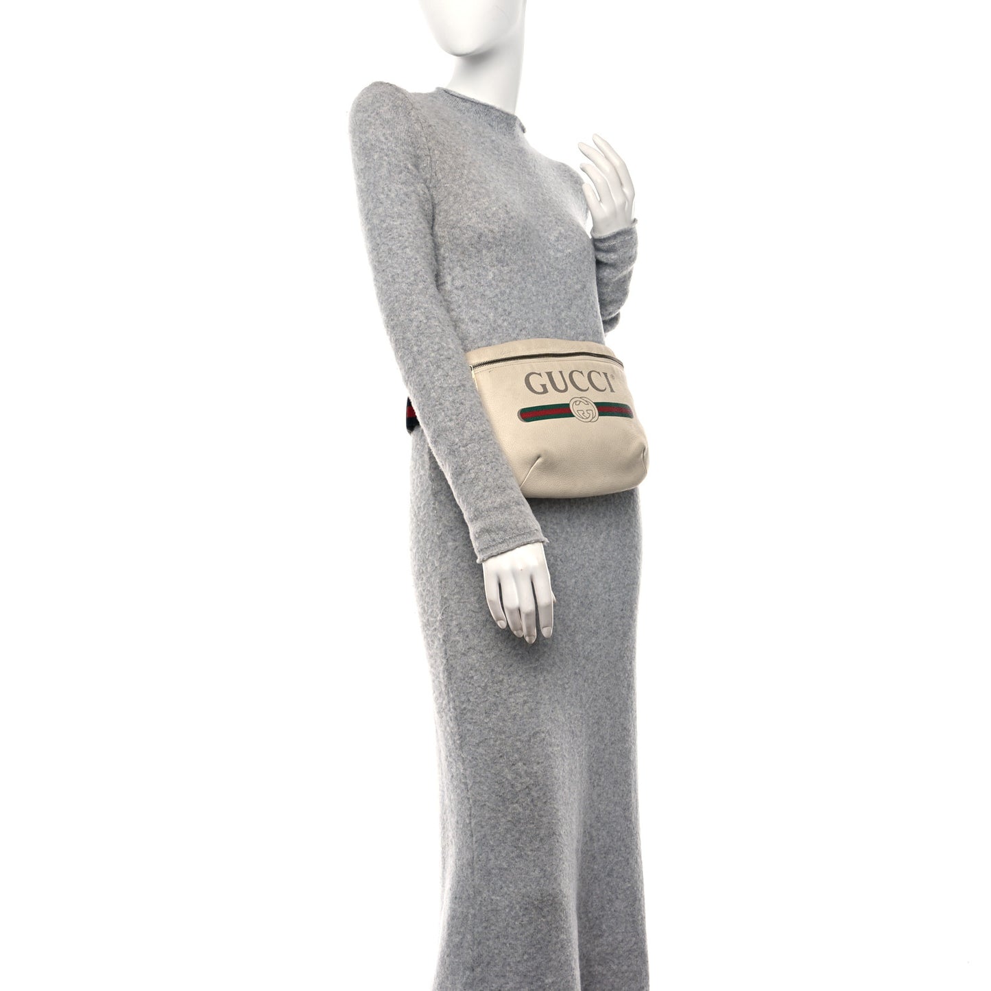 Grained Calfskin Small Logo Belt Bag White