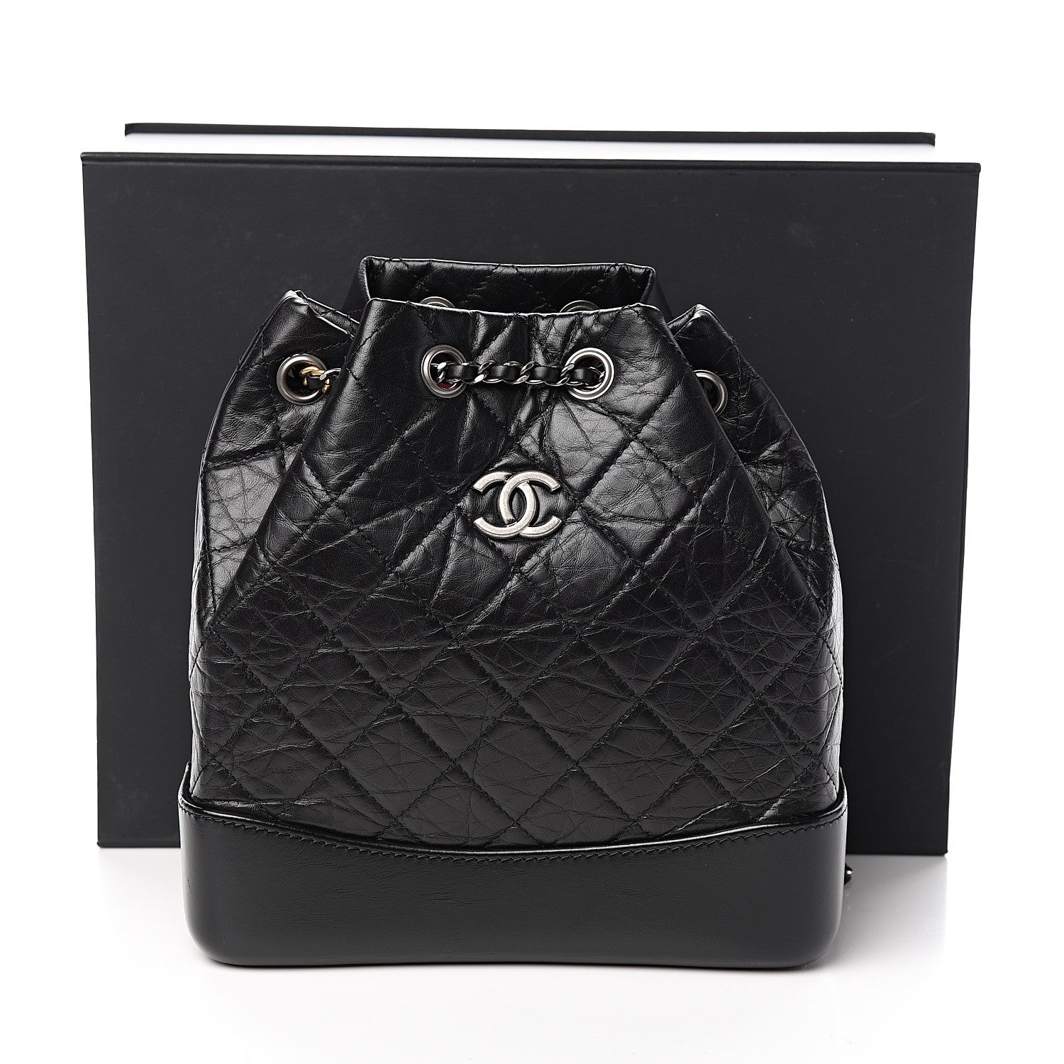 Chanel Aged Calfskin Quilted Small Gabrielle Backpack Black 10 of 10