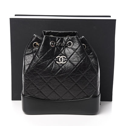 Chanel Aged Calfskin Quilted Small Gabrielle Backpack Black 10 of 10