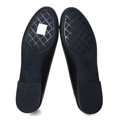 Chanel Lambskin Cap Toe CC Uniform Ballerina Flats 36.5 Black 7 of 10