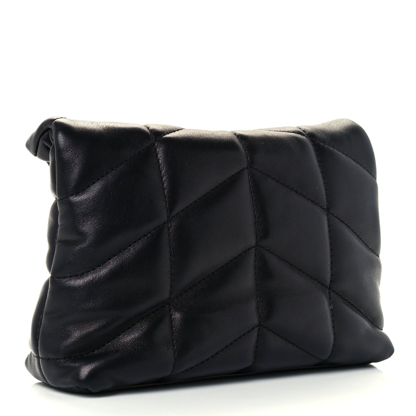Lambskin Monogram Loulou Puffer Pouch Clutch Black