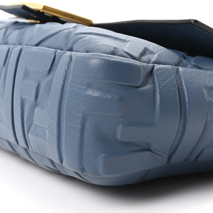 Fendi Nappa FF 1974 Embossed Baguette Mirto 10 of 10